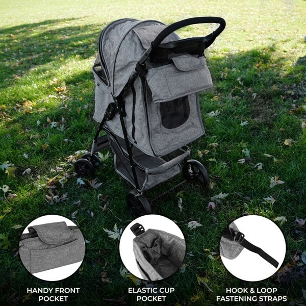 Monstershop Pet Stroller Caddy Bag - Woven Grey