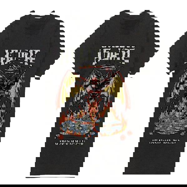 Stranger Things Mens Hawkins High Hellfire Vintage T-Shirt - Black