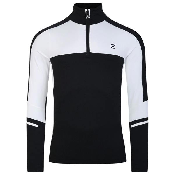 Dare 2B Mens Speed Core Stretch Half Zip Base Layer Top - Black/White - 