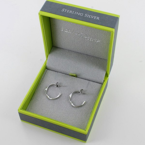 Sterling Silver Twister Hoop Earrings - Reeves & Reeves