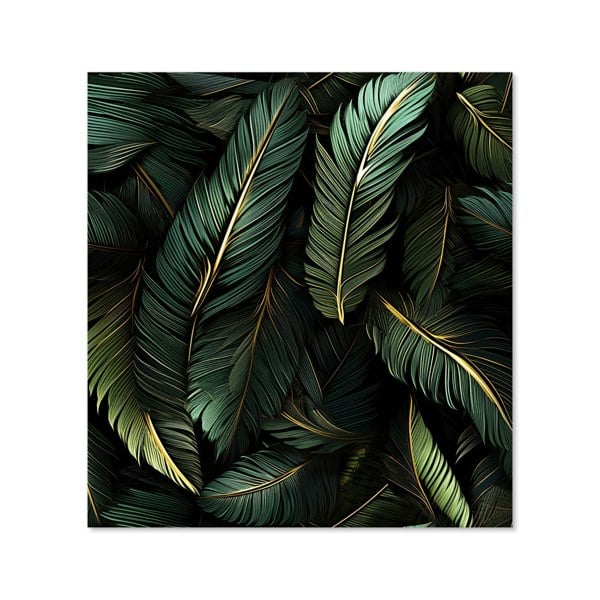 Warren Reed - Designer Green and Gold Leaves Kitchen Splashback