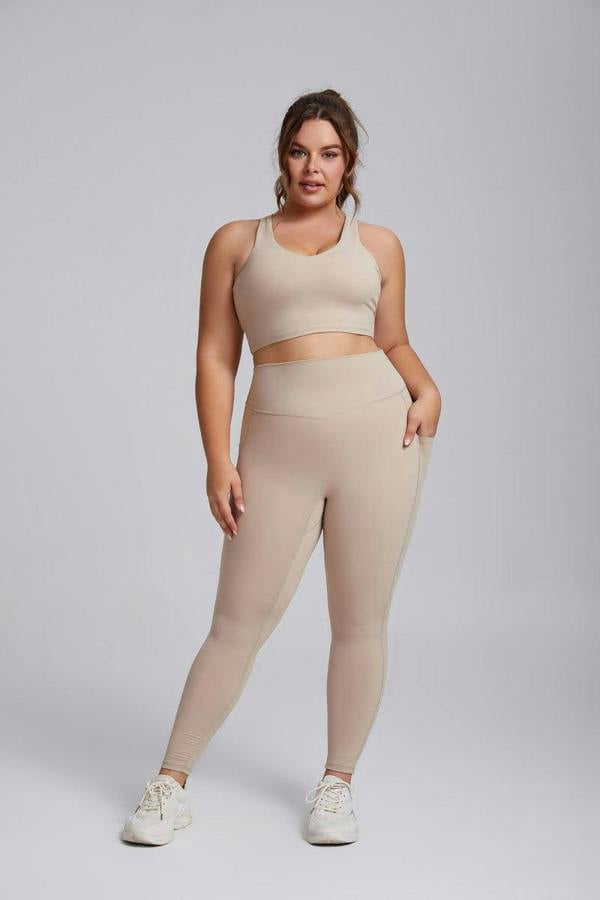 Anniou Plus Size Side Pocket Yoga Leggings