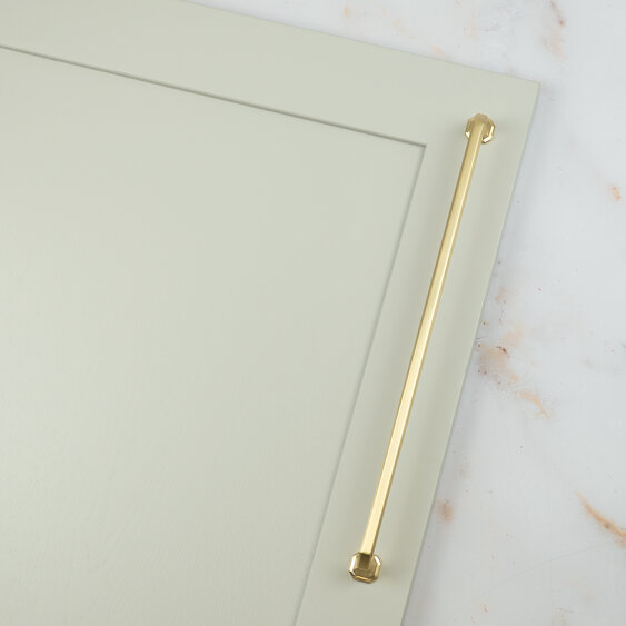 Handle & Home Satin Brass Octagonal Cabinet Handles & Coordinating Knob