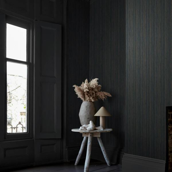 Abigail Ahern Fibre Stripe Wallpaper | Twilight