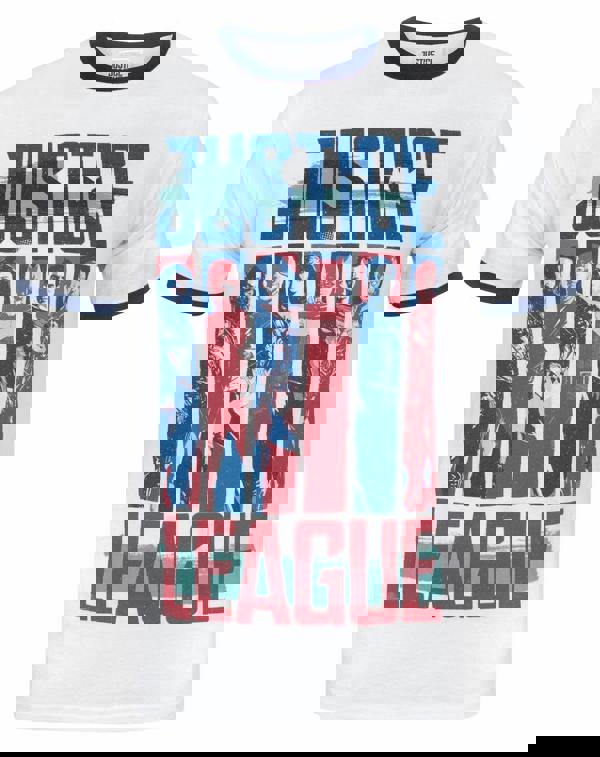 DC Comics Mens White Justice League Short Sleeved T-Shirt