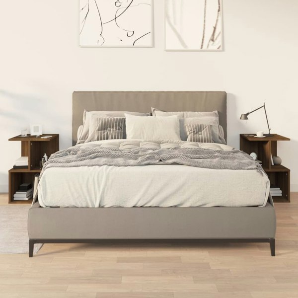 Berkfield Bedside Cabinets 2 pcs Brown Oak 35x35x55 cm Engineered Wood