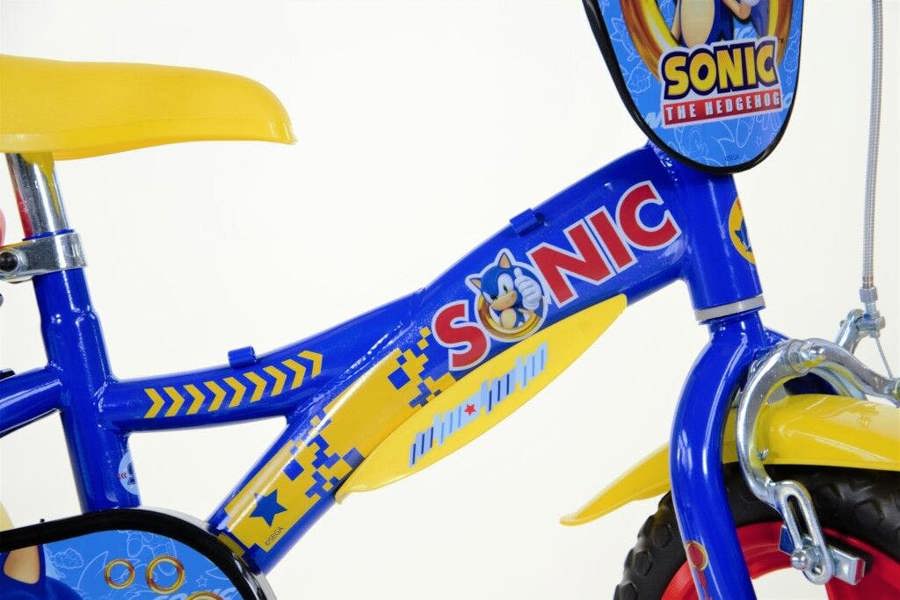 Dino Bikes Dino Sonic Kids 12" Wheel Bike - Blue/Yellow