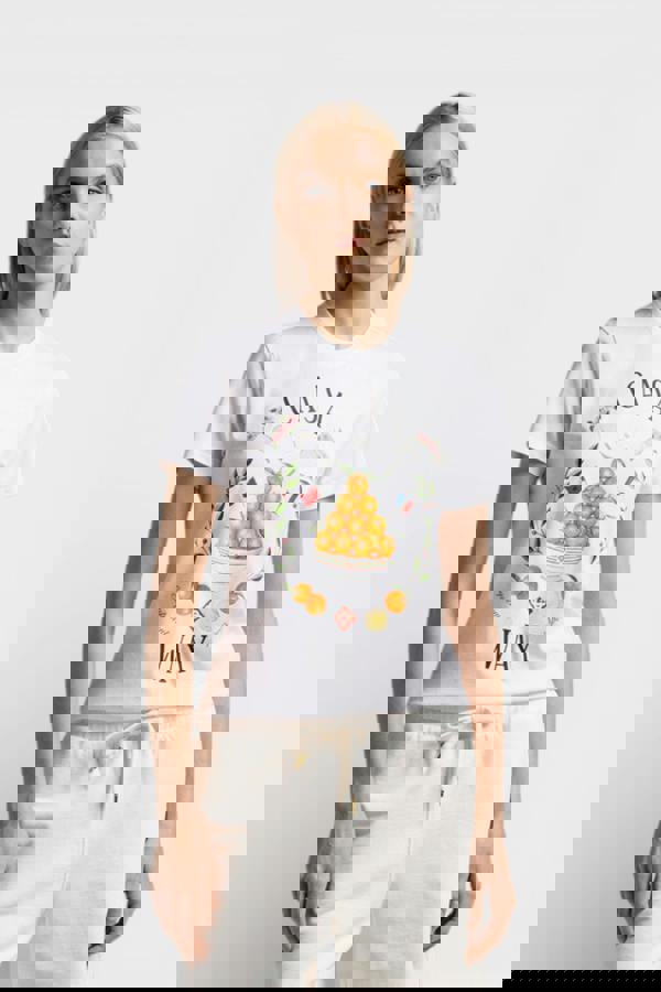 Casablanca Printed Fitted T-Shirt Casa Way White