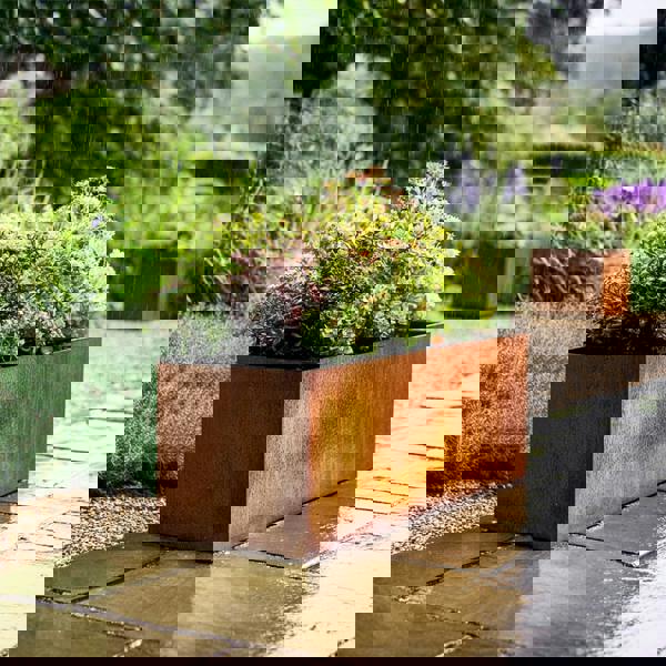 Nicoman Corten Steel Trough Planter Pre-Rusted 80cm x 30cm