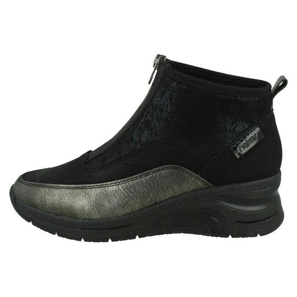 Rieker Ladies Rieker Wedge Heel Casual Front Zip Trainer Boots N9362