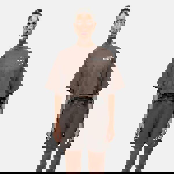 Good For Nothing Taupe Relaxed Cropped T-shirt - Taupe Image 1