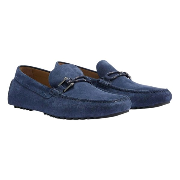 Hugo Boss Mens Driver Leather Moccasins - Blue
