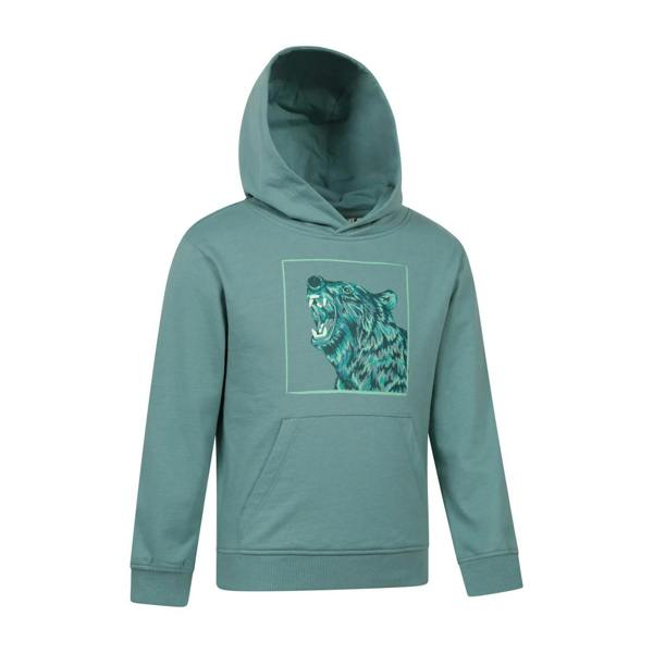 Mountain Warehouse Childrens/Kids Bear Glow In The Dark Hoodie - Light Blue - 