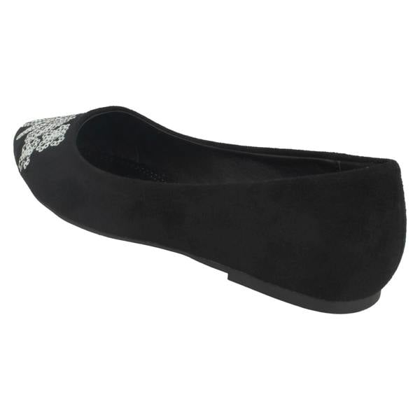 Spot On Ladies Spot On Flat Pointed Toe Ballerinas