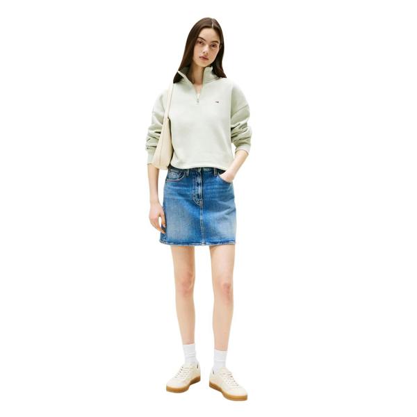 Tommy Jeans Womens/Ladies Fleece Quarter Zip Boxy Crop Sweatshirt - Misty - 