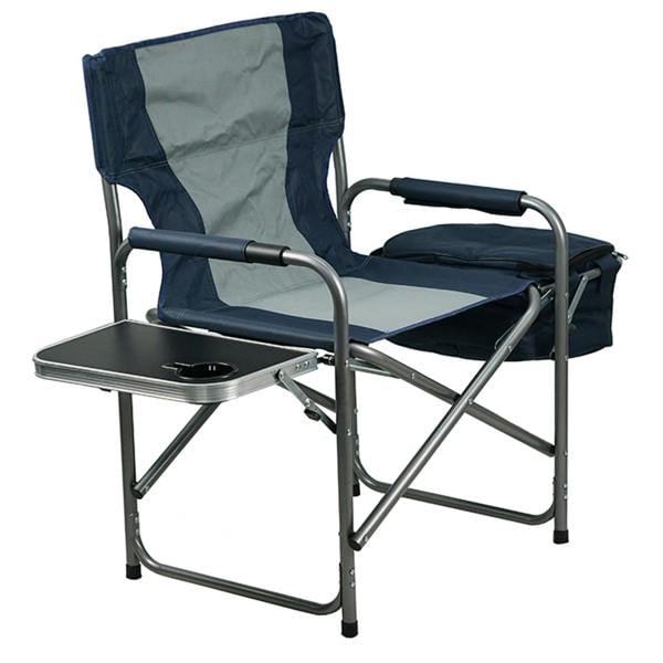 Gr8 Garden Folding Directors Camping Chair Portable Seat with Side Table Storage Cooler Bag