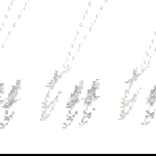 Say It With Winged Initial Earring Gift Set - Silver