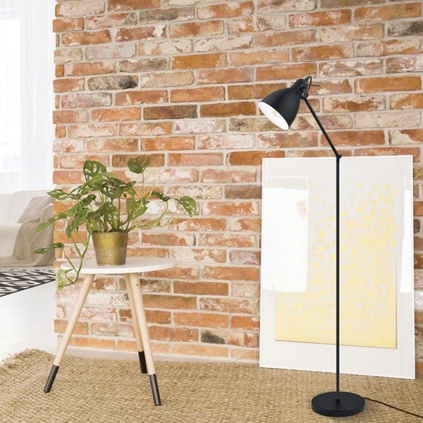 EGLO Priddy Black Steel Adjustable Floor Lamp