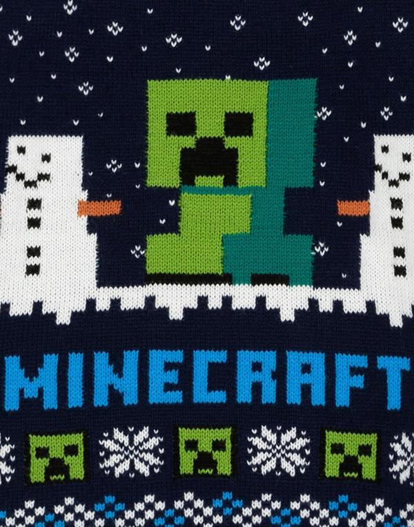Vanilla Underground Minecraft Boys Blue Creeper Christmas Jumper [dis]