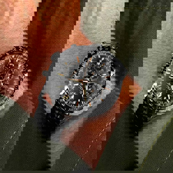 Sekonda Velocity Chronograph Black Leather Strap Watch 30017