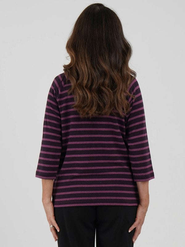 TIGI-Wear Cut And Sew Stripe Top