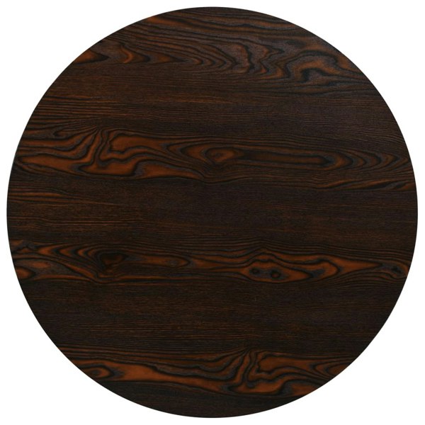 Berkfield Bistro Table MDF and Steel Round 80x75 cm Dark Ash