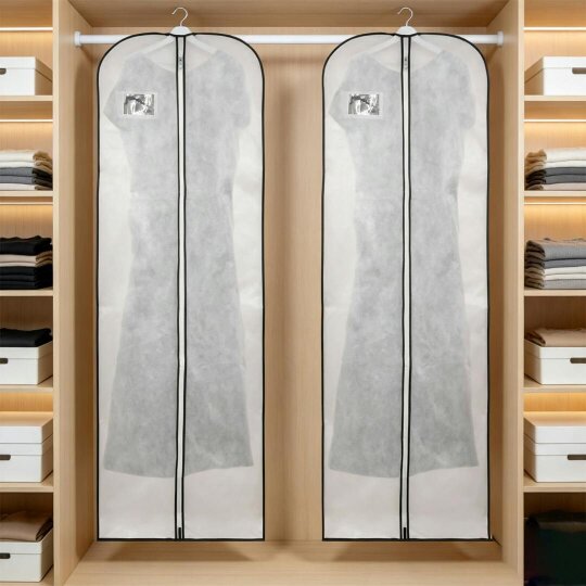 Havendro 2Pcs Breathable Garment Covers Suit Dress Coat Dust Protector Zip Bags