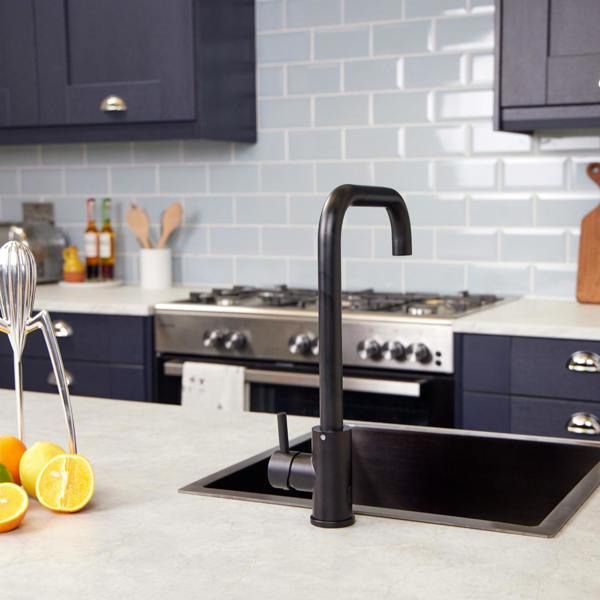 Top-Fix | Vito Square Neck Style Kitchen Mixer Tap | Matt Black Finish