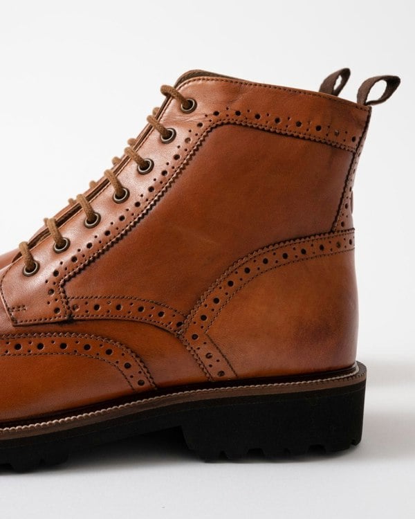 Oliver Sweeney Milbrook Mens Antiqued Leather Brogue Boots