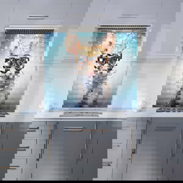 Warren Reed - Designer Splashart Mouse With Glasses Kitchen Splashback