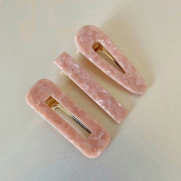 Luxe Tones Hema Blush Swirl Hair Clip Set