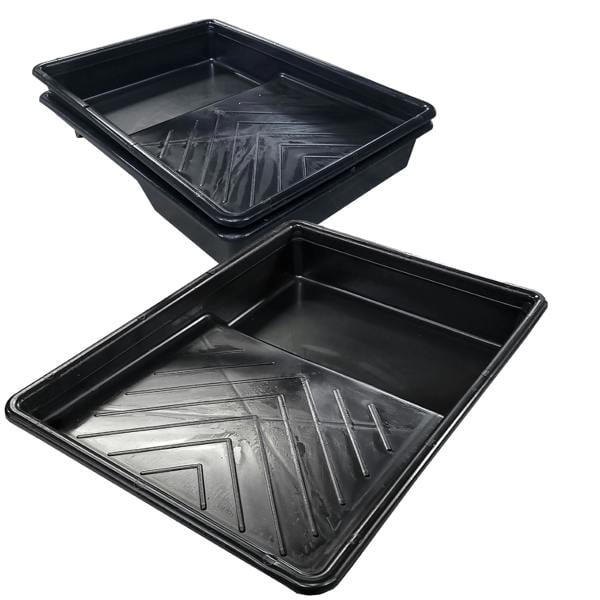 Ketoplastics Plastic Paint Tray 9" Painting Tray Durable Decorating Roller Tray Ideal For Trade & DIY Rollers Up To 9" Wide - Pack of 3