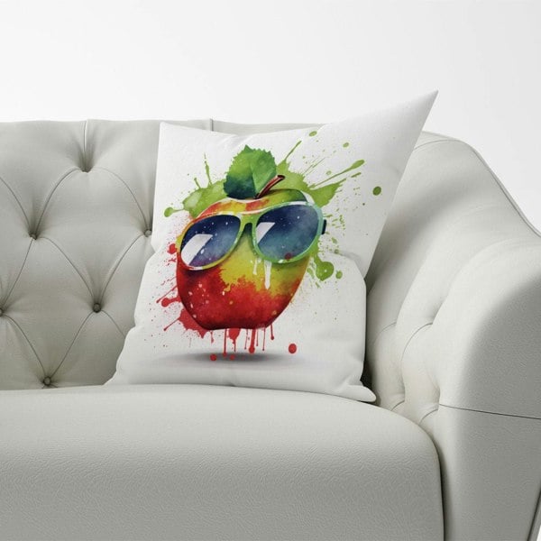 Warren Reed Apple In Glasses Splashart Cushions