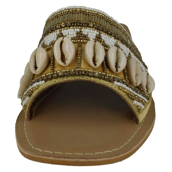 Leather Collection Ladies Leather Collection Beaded Mules F00311