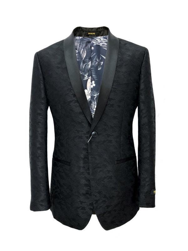 Black Jacquard Brocade Dinner Jacket