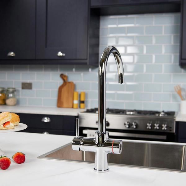 Impromta 3 in 1 Biometric Swan Neck Boiling Water Tap | Polished Chrome Finish