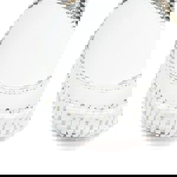 Lunar Womens Starlet II Leather Plimsolls - Silver