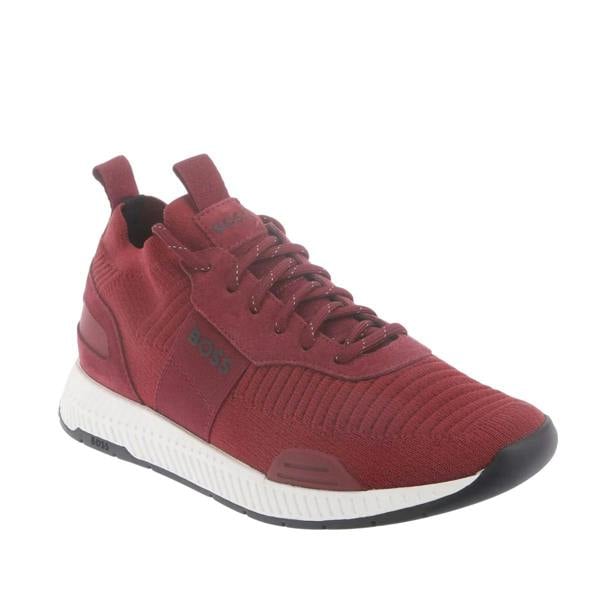 Boss Mens Titanium Suede Panel Running Trainers - Red - 