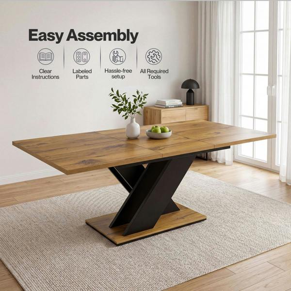 Levede Extendable Dining Table Modern Extending Kitchen Dining Table 120-160cm