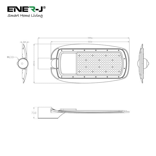 ENER-J 150W LED Streetlight Waterproof IP65 6000k Wall Light, Ideal Street Lamp To Install At a Height Of 6-8 Meters, 5 Years Warranty