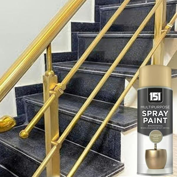151 12X 151 Champagne Gold Metallic Gloss Spray Paint 400ml
