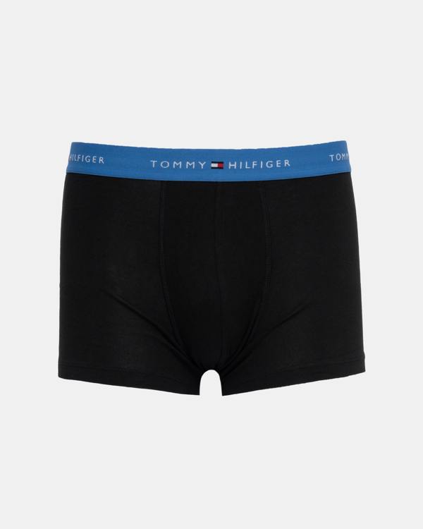 Tommy Hilfiger 3-Pack Logo Waistband Mens Trunks in Blue