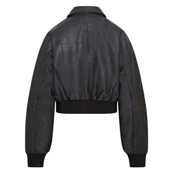 Infinity Leather Womens Oversized Leather MA-1 Bomber Jacket - Bozeman