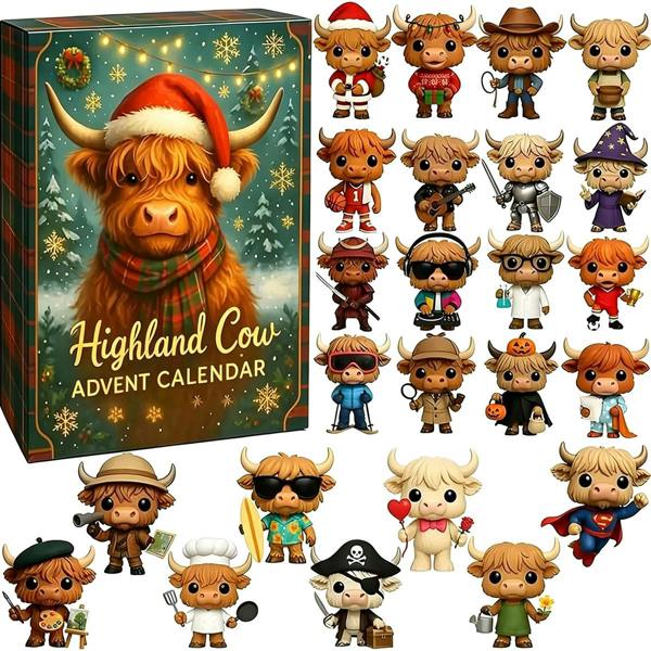 Leaper Highland Cattle Christmas Advent Calendar Surprise Box - Highland Cattle C