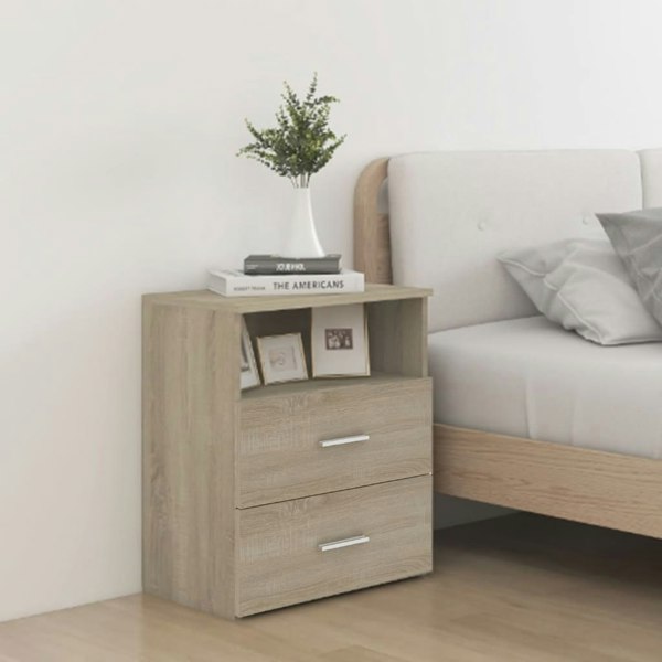 Berkfield Bed Cabinets 2 pcs Sonoma Oak 50x32x60 cm