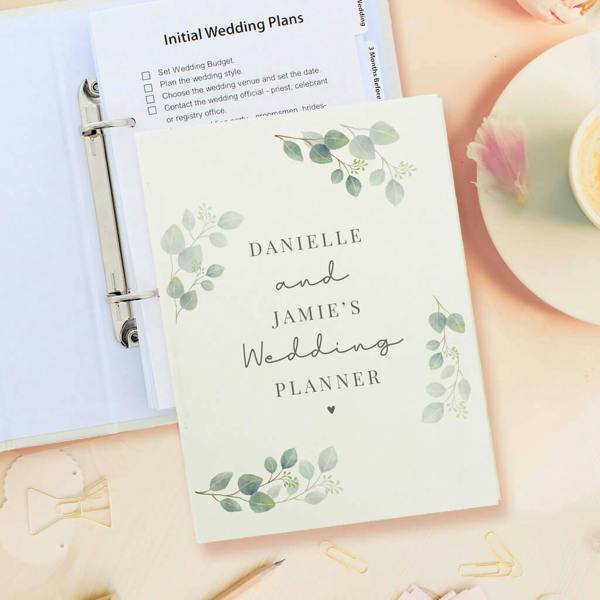 Personalised Botanical Wedding Planner - product in use