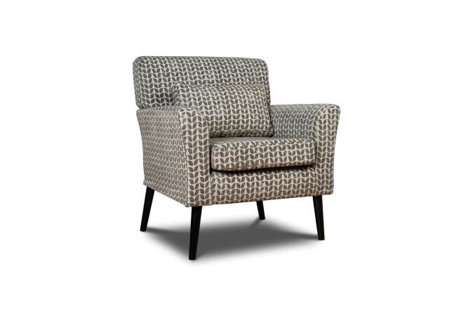 Wyld Haus Niteroi Grey Patterned Fabric Accent Armchair