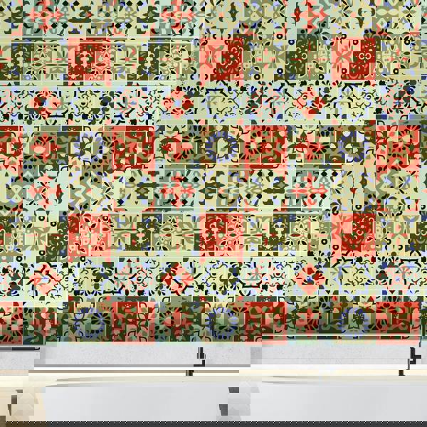 WT1564 - Bahia Burnt Orange and Beige Moroccan Wall Tile Sticker Set - 15 cm x 15 cm - 24 pcs