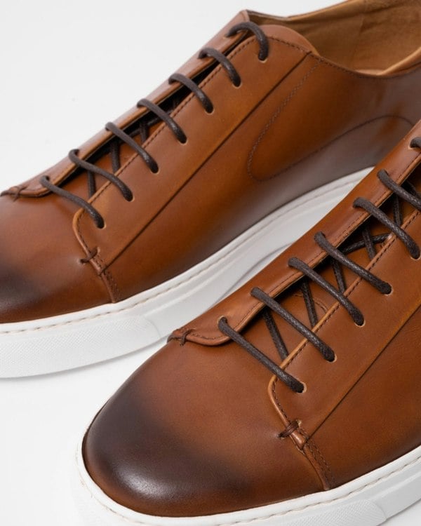 Oliver Sweeney Sirolo Mens Calf Leather Lightweight Trainers - Tan