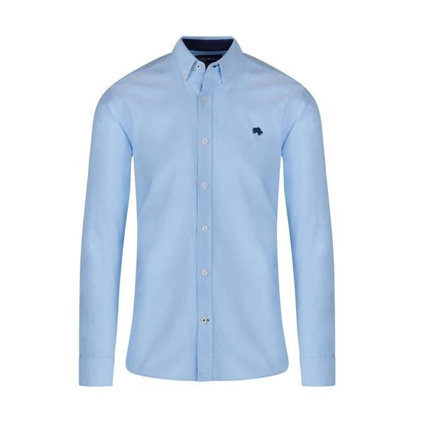 Raging Bull Mens Classic Oxford Long-Sleeved Shirt - Sky Blue - 